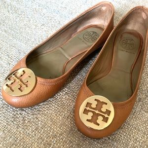 COPY - Tory Burch Reva Leather Flats in Tan